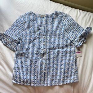 Court & Rowe White & White Stripped Top Size: XXS